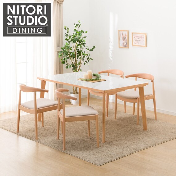 ダイニングテーブル5点セット(Nコレクション T-12 150A NA/WH/チェアC 