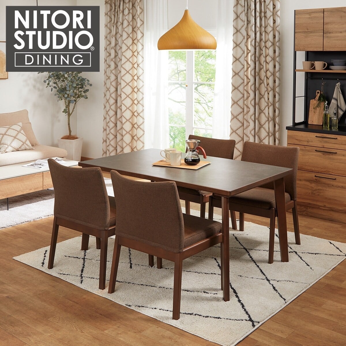 ダイニングテーブル5点セット(Nコレクション T-12 135A MBR/GY/チェアC