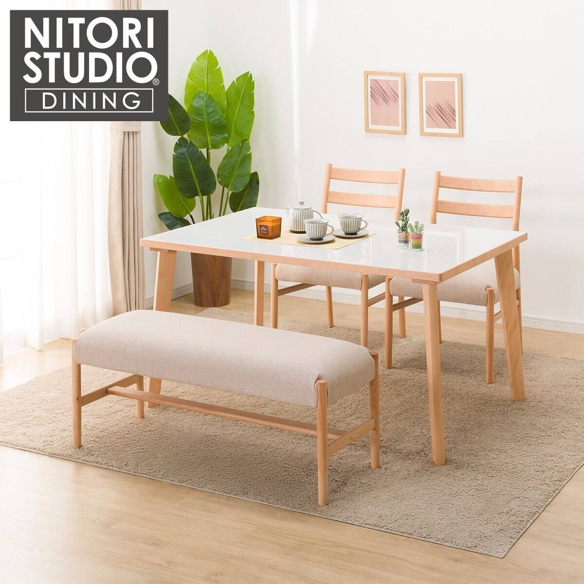 ダイニングテーブル4点セット(Nコレクション T-12 150A NA/WH/チェアC 