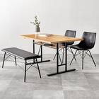 木目調ダイニング4点セット (ナチュラル/ブラック) 1枚目画像