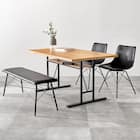 木目調ダイニング4点セット (ナチュラル/ブラック) 1枚目画像