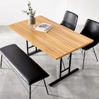 木目調ダイニング4点セット (ナチュラル/ブラック) 2枚目画像