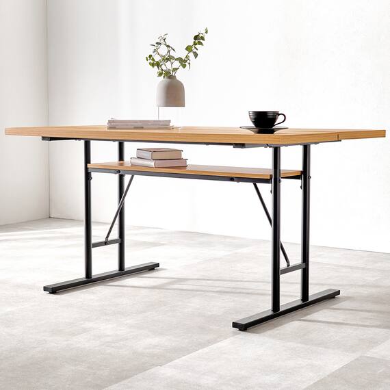 木目調ダイニング4点セット (ナチュラル/ブラック) 7枚目画像