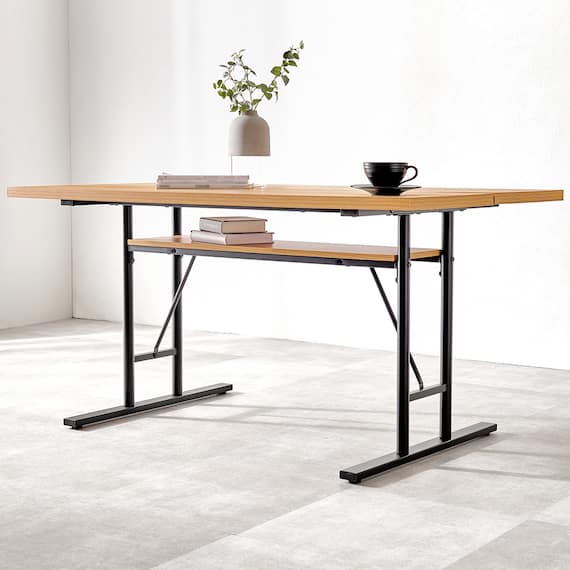 木目調ダイニング4点セット (ナチュラル/ブラック) 7枚目画像