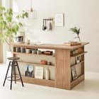 バーカウンターL字型 (幅120cm+幅115cmセット) 1枚目画像