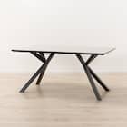 セラミックダイニングテーブル(セーラル150T トラバーチン柄ホワイト/スチール脚) 6枚目画像