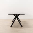 セラミックダイニングテーブル(セーラル150T トラバーチン柄ホワイト/スチール脚) 8枚目画像