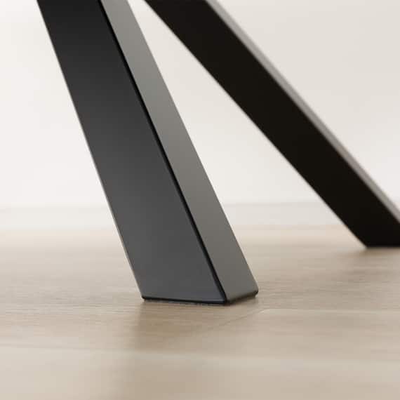 セラミックダイニングテーブル(セーラル150T トラバーチン柄ホワイト/スチール脚) 11枚目画像