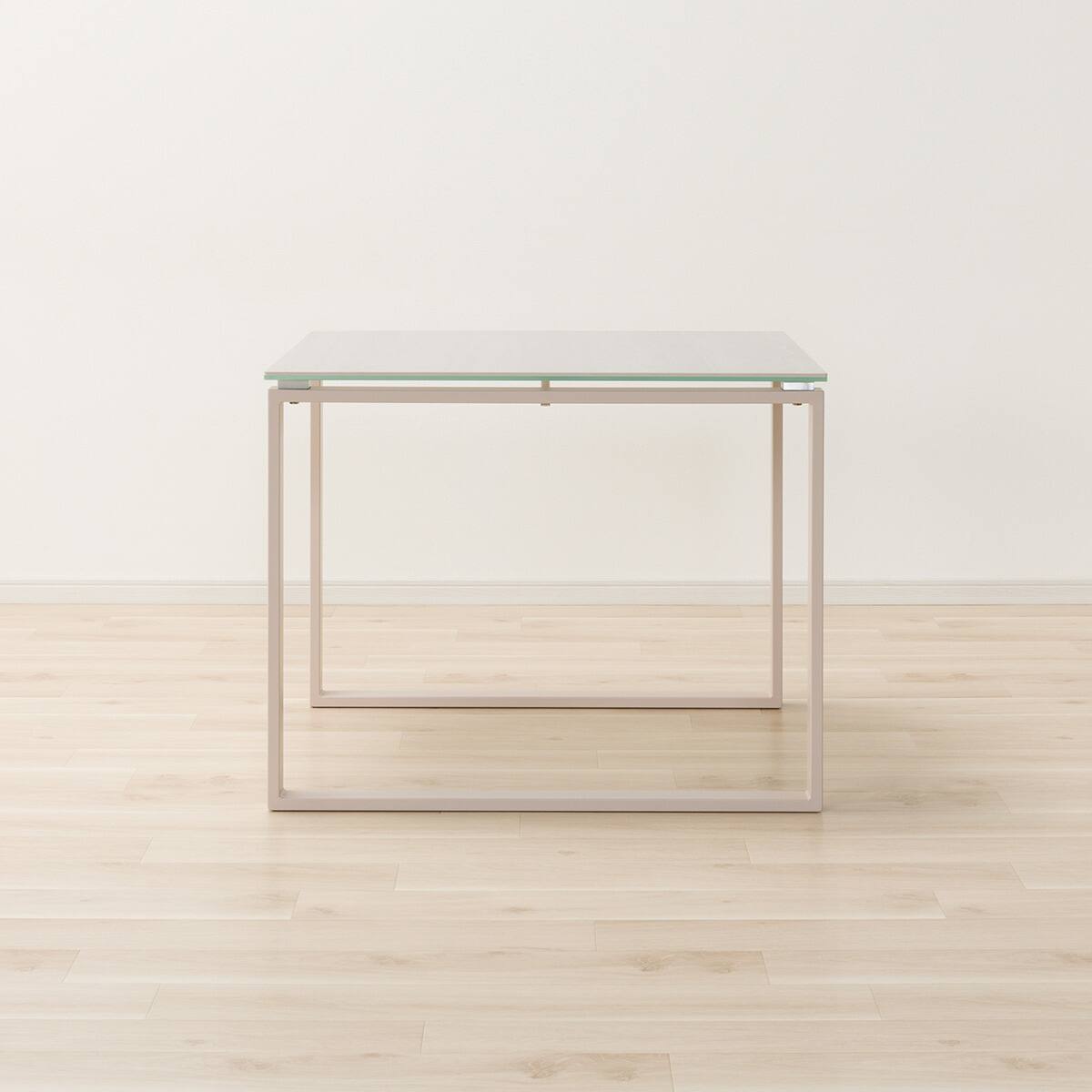 セラミックダイニングテーブル(セーラル90/90 トラバーチン柄ホワイト