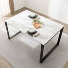 セラミックダイニングテーブル(セーラル135/90 WH/BK) 1枚目画像