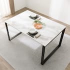 セラミックダイニングテーブル(セーラル135/90 WH/BK) 1枚目画像