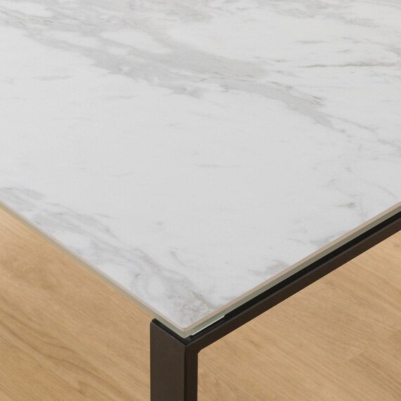 セラミックダイニングテーブル(セーラル135/90 WH/BK) 15枚目画像