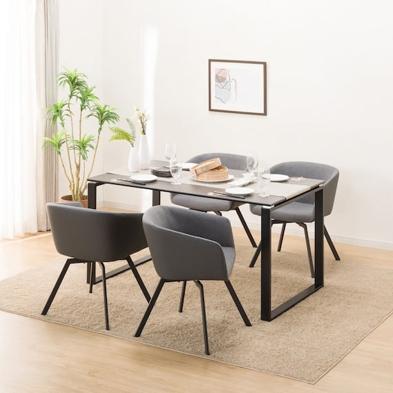 ダイニングテーブル5点セット(DTセーラル135 GY/DGY TD301) 1枚目画像