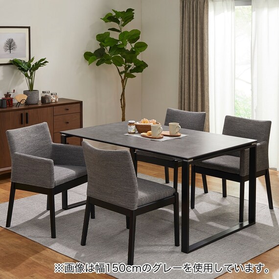 セラミックダイニングテーブル(セーラル135/90 GY/BK) 22枚目画像