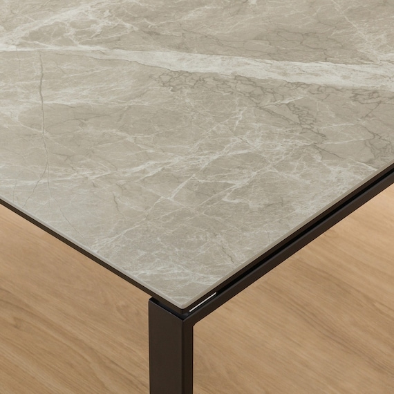 セラミックダイニングテーブル(セーラル135/90 BE/BK) 15枚目画像