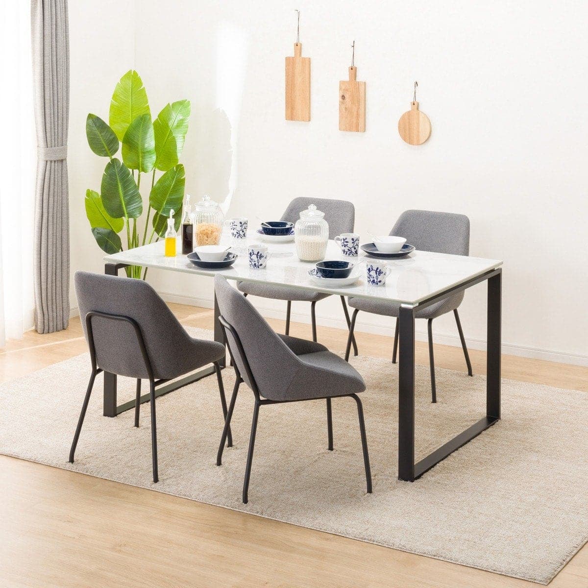 ダイニングテーブル5点セット(DTセーラル150 WH/DGY TS305) | ニトリ