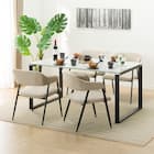 ダイニングテーブル5点セット(DTセーラル150 WH/イジー2 BE) 1枚目画像