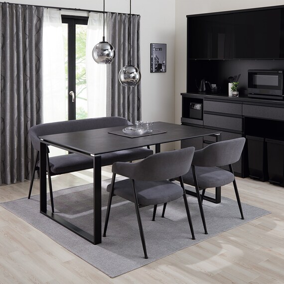 ダイニングテーブル4点セット(DTセーラル 150 GY/DC イジー2/ベンチイジー) 1枚目画像