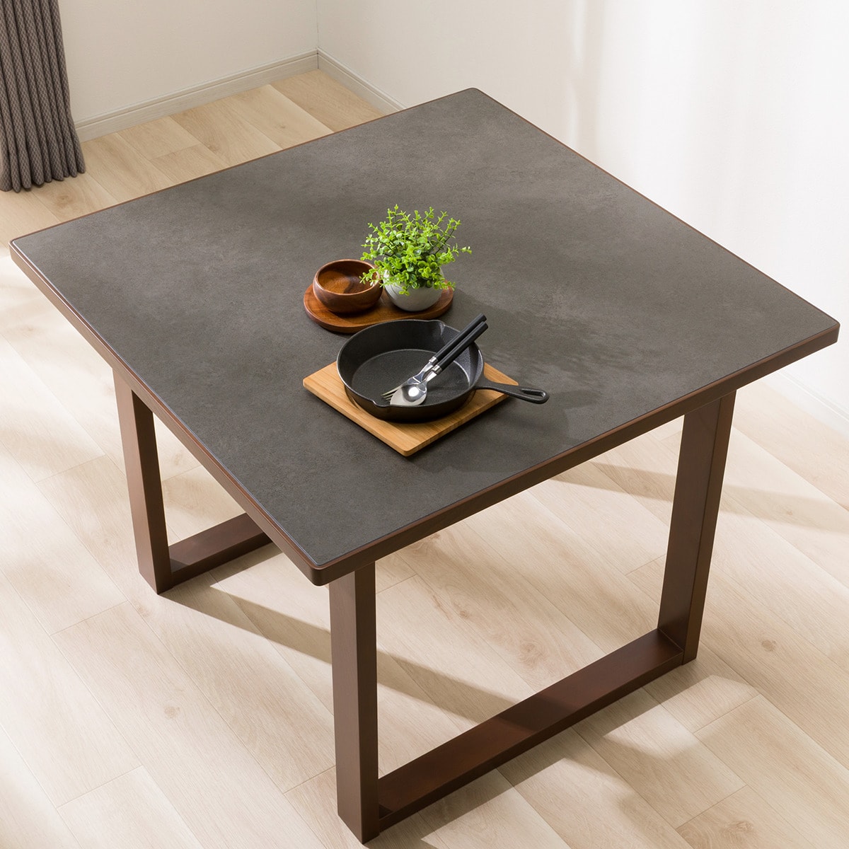 ■040901-094■美品■ニトリ■セラミック調天板■こたつ■105cm■ セラミックトップテーブル(Nコレクション T-11U 90A MBR/GY) | ニトリ