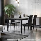 伸長式ダイニングテーブル5点セット(DTアーバンEX 幅150/190cm BK/DC アーバン DGY)【島忠ホームズ商品】 1枚目画像