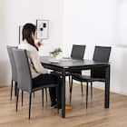 伸長式ダイニングテーブル5点セット(DTアーバンEX 幅150/190cm BK/DC アーバン DGY)【島忠ホームズ商品】 17枚目画像