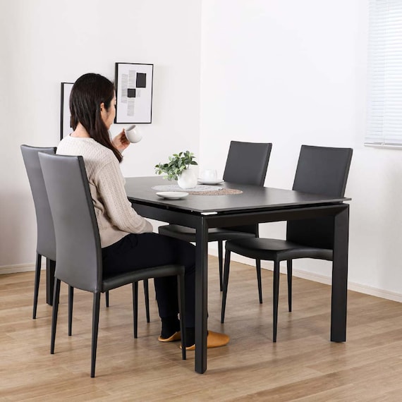 伸長式ダイニングテーブル5点セット(DTアーバンEX 幅150/190cm BK/DC アーバン DGY)【島忠ホームズ商品】 17枚目画像