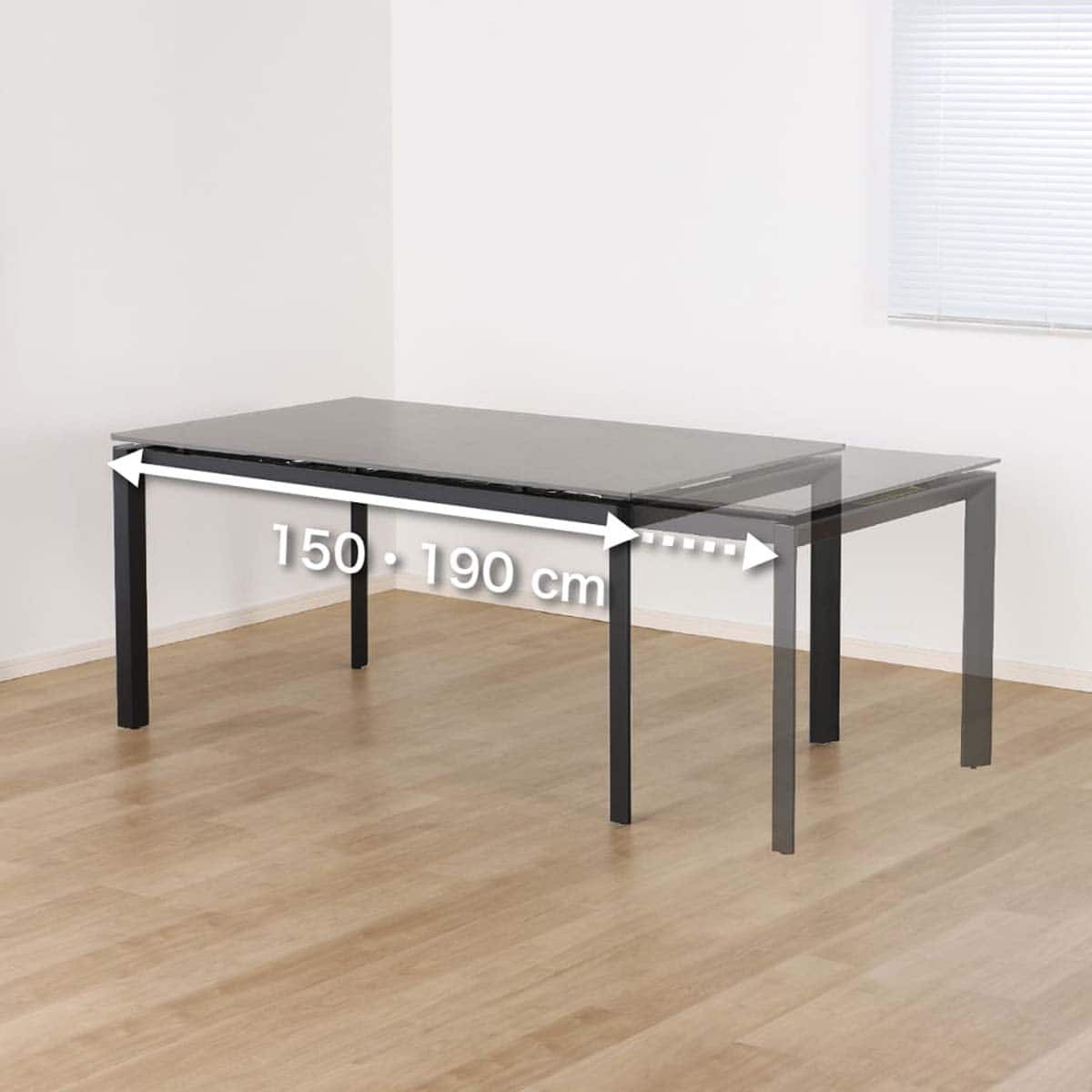 伸長式ダイニングテーブル5点セット(DTアーバンEX 幅150/190cm BK/DC