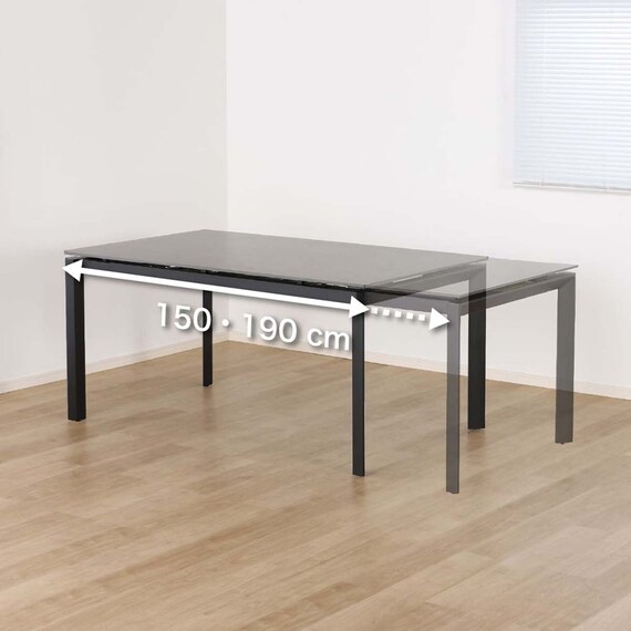 伸長式ダイニングテーブル5点セット(DTアーバンEX 幅150/190cm BK/DC アーバン DGY)【島忠ホームズ商品】 18枚目画像