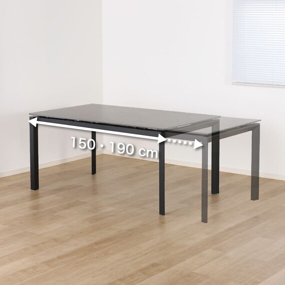 伸長式ダイニングテーブル(150/190 アーバンEX BK)【島忠ホームズ商品】 2枚目画像