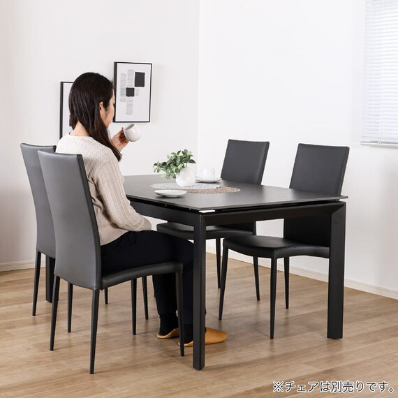 伸長式ダイニングテーブル(150/190 アーバンEX BK)【島忠ホームズ商品】 14枚目画像