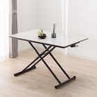 セラミック昇降ダイニングテーブル(DT12075 WH) 1枚目画像