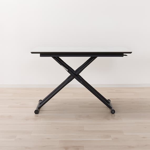 セラミック昇降ダイニングテーブル(DT12075 WH) 4枚目画像