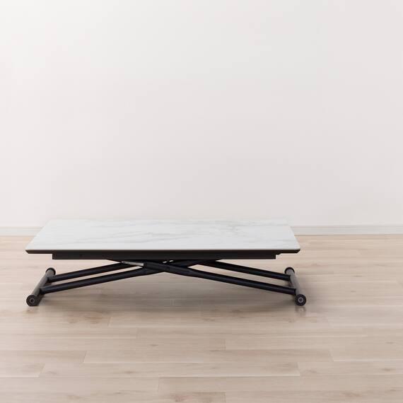 セラミック昇降ダイニングテーブル(DT12075 WH) 6枚目画像