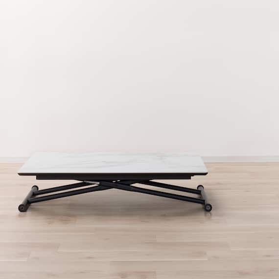 セラミック昇降ダイニングテーブル(DT12075 WH) 6枚目画像