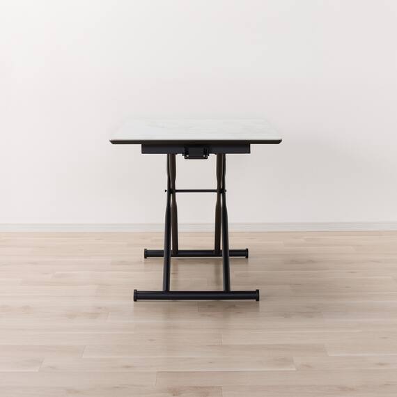 セラミック昇降ダイニングテーブル(DT12075 WH) 7枚目画像