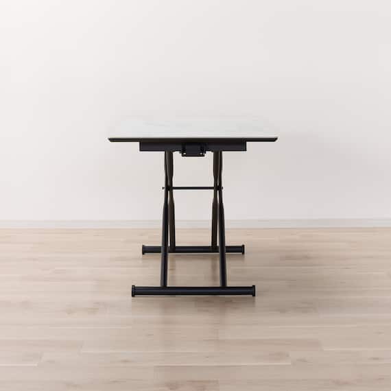 セラミック昇降ダイニングテーブル(DT12075 WH) 7枚目画像