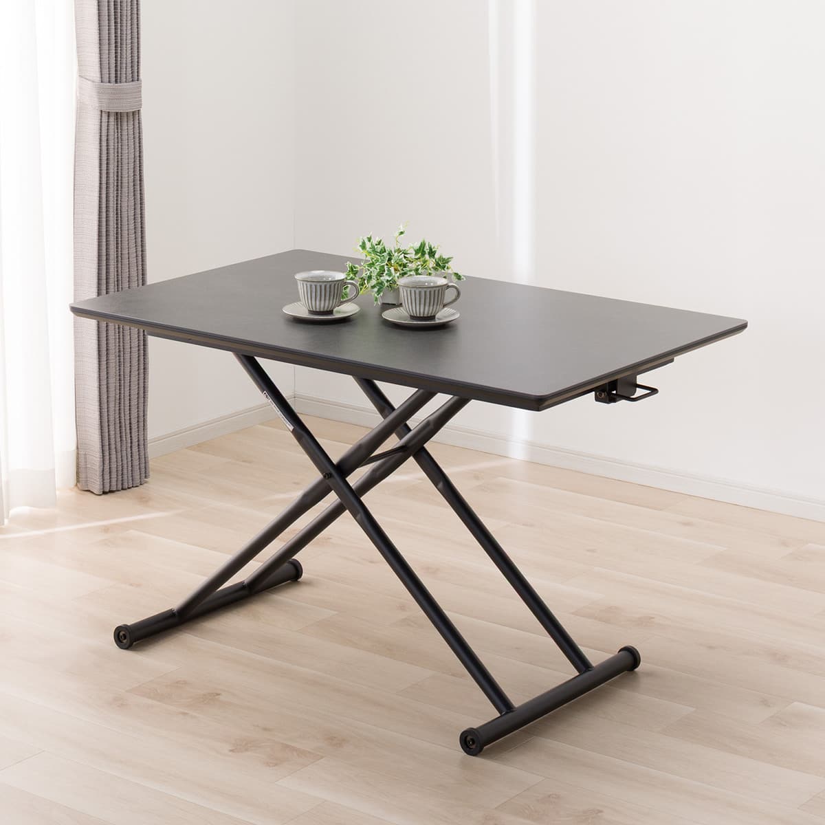 セラミック昇降ダイニングテーブル(DT12075 GY) | ニトリネット【公式
