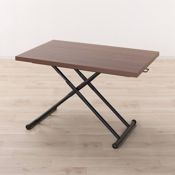 昇降ダイニングテーブル(DT12075 メラミン MBR) 3枚目画像