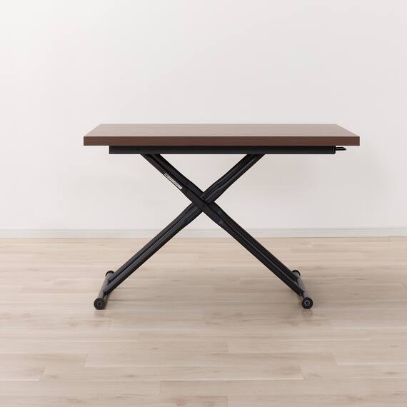 昇降ダイニングテーブル(DT12075 メラミン MBR) 4枚目画像