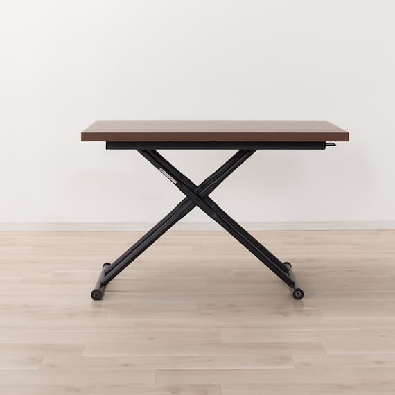 昇降ダイニングテーブル(DT12075 メラミン MBR) 4枚目画像