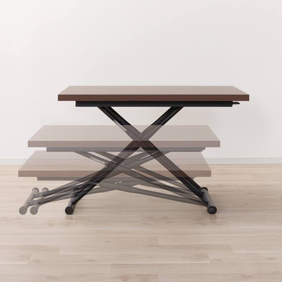 昇降ダイニングテーブル(DT12075 メラミン MBR) 5枚目画像