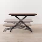 昇降ダイニングテーブル(DT12075 メラミン MBR) 5枚目画像