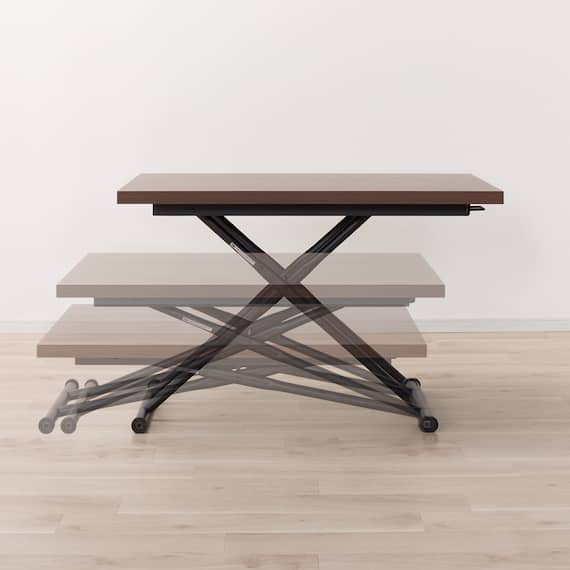 昇降ダイニングテーブル(DT12075 メラミン MBR) 5枚目画像