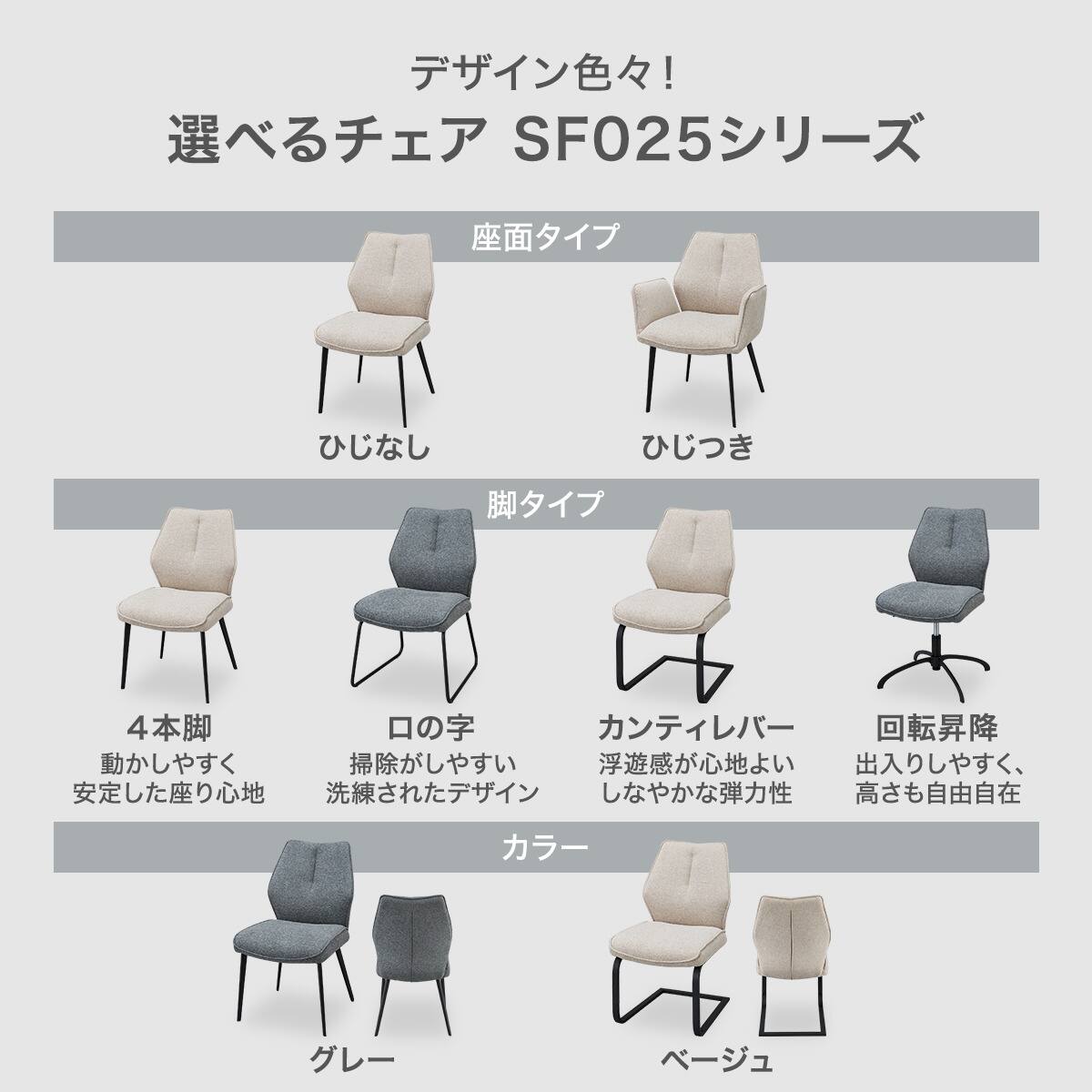 ダイニングチェア(SF025 4本脚 GY/BK) | ニトリネット【公式】 家具
