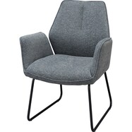 ダイニングチェア(SF025 ロの字脚肘付き GY/BK)