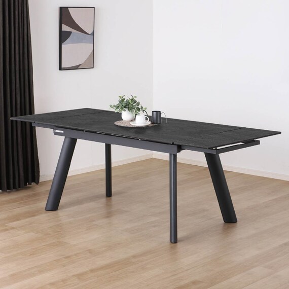 伸長式セラミックダイニングテーブル(フレックス EX140/200 GY)【島忠ホームズ商品】 1枚目画像