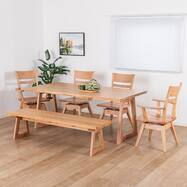 ダイニング6点セット(イブキ DT180/肘付き回転/肘なし回転/ベンチ NA)【島忠ホームズ商品】