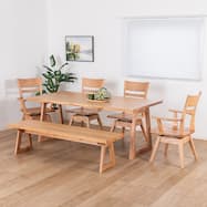ダイニング6点セット(イブキ DT180/肘付き回転/肘なし回転/ベンチ NA)【島忠ホームズ商品】