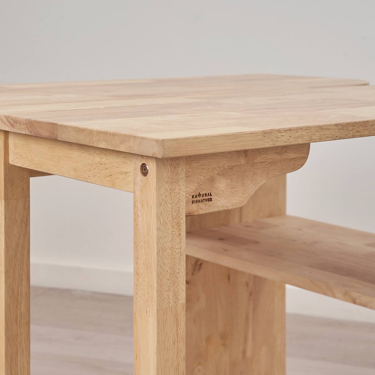 NATURAL SIGNATURE】天然木テーブル・スツール3点セット | ニトリ