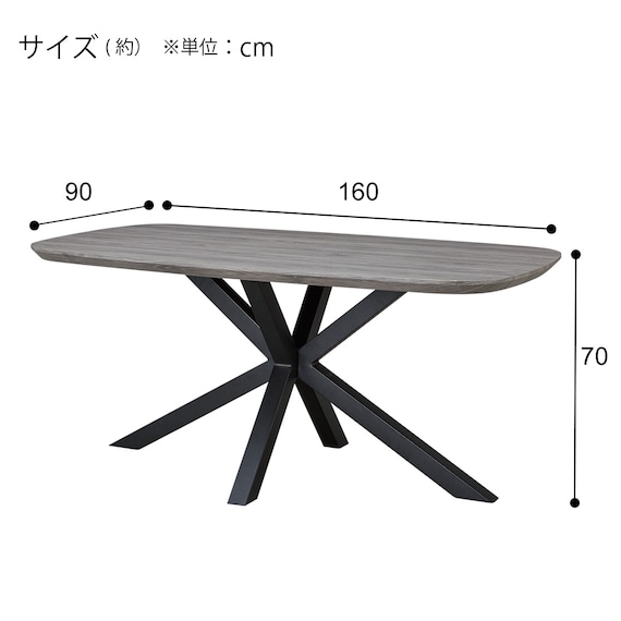 ダイニングテーブル(SH101 160 GY/BK) 10枚目画像